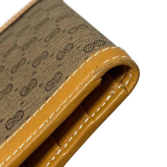Auth GUCCI Old Gucci, Micro GG - Brown Light Brown PVC Leather Bifold Wallet - Picture 7 of 9